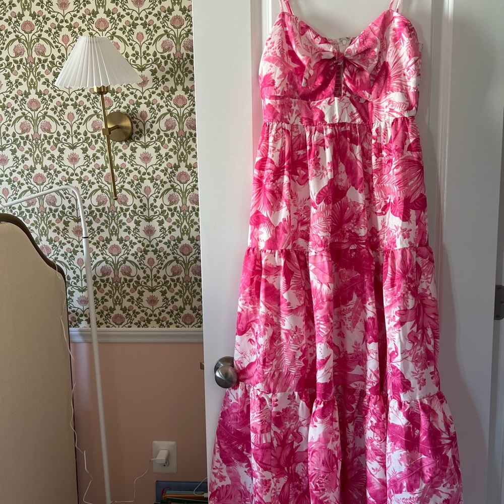Pink Floral Maxi Dress